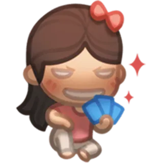 😈 820af915 desenho animado, menina, cartas de baralho, fofo, ilustração telegram sticker