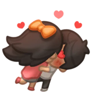 💋 b9eec531 amor, casal, abraço, romance, desenho animado, relacionamento telegram sticker
