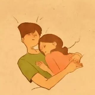 😘 c0cec43d miłość, para, przytulanie, kreskówka, romans, uczucie, słodki telegram sticker