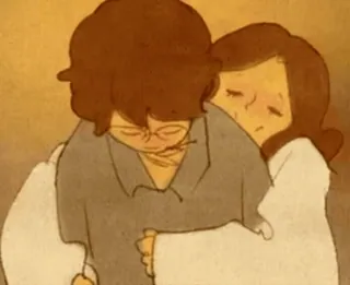 😘 dc7c9db8 przytulanie, miłość, uczucie, kreskówka, para, objęcie telegram sticker