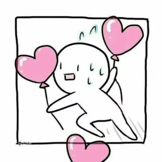 😂 309a40f5 卡通, 爱心气球, 火柴人, 汗, 可爱 telegram sticker