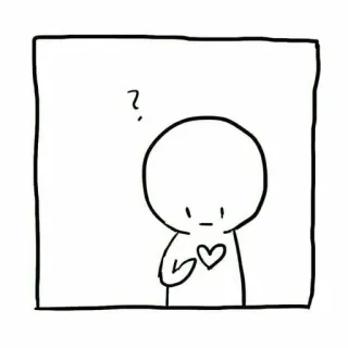 😂 6b891784 卡通, 问题, 爱, 心, 简单, 可爱, 绘画 telegram sticker