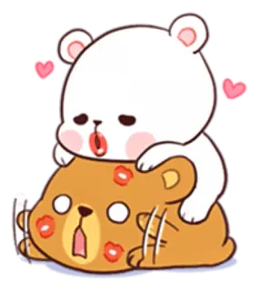 😋 19c0bb9a orso, bacio, cartone animato, amore, carino, romantico, animale telegram sticker