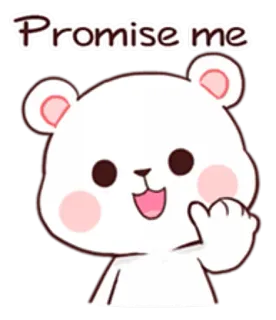 😇 5fadf119 Promise me orso, promessa, carino, adesivo, cartone animato telegram sticker