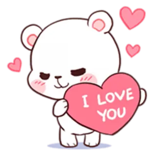 😻 9eb65d5f I LOVE YOU orso, cuore, amore, carino, adorabile, romantico telegram sticker