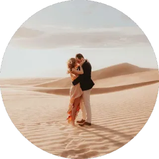 😍 805a2d07 pasangan, cinta, romantis, gurun, bukit pasir, pernikahan, pelukan, kasih sayang whatsapp sticker