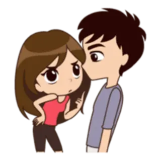 😏 1f99456d koppel, cartoon, relatie, geïrriteerd, ruzie telegram sticker