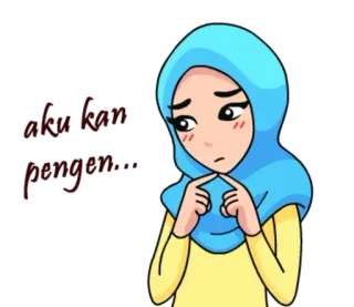 😞 27223745 Aku bisa sendiri Hijab, Musulman, Fille, Triste, Seule, Dessin animé telegram sticker