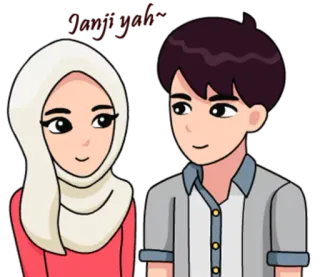 Couple Hijab Diary @tikelku whatsapp stickers
