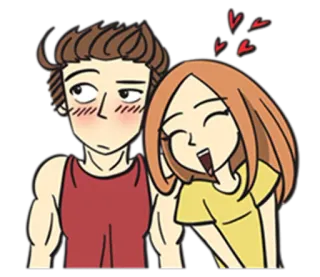 😒 0ea4b52d cartoon, couple, love, hearts, romance, dating, relationship telegram sticker