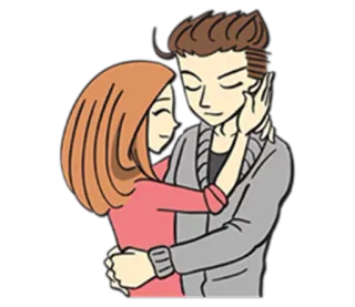 💑 1becae12 couple, hug, love, affection, romance telegram sticker
