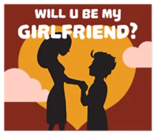 💍 641d85b2 WILL U BE MY GIRLFRIEND? relationship, girlfriend, love, romance, couple, proposal, valentine's day telegram sticker