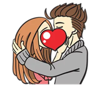 💏 d40f9277 kiss, love, couple, heart, romance, cartoon, affection telegram sticker