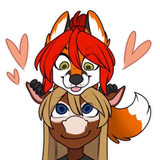 💑 2b25d52d Furry, Fuchs, Hirsch, Liebe, Herz telegram sticker