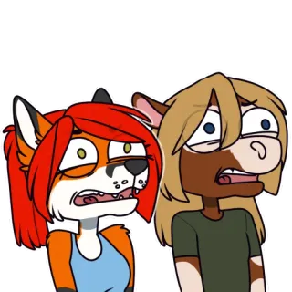 😳 5a6fafef Cartoon, Fellwesen, Tier, Gesichtsausdrücke, Schockiert, Verängstigt telegram sticker