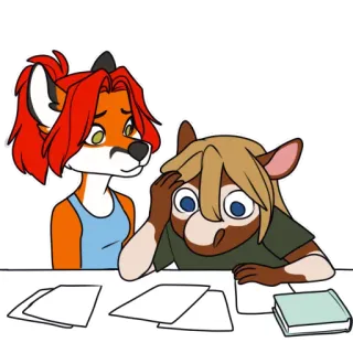 😌 f545504f Furry, Fuchs, Maus, Angst, Lernen, Dokumente telegram sticker