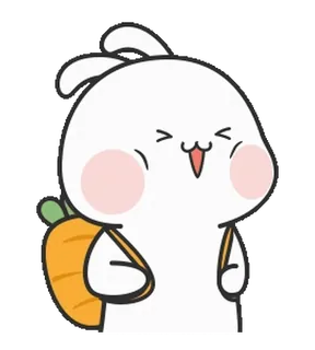 ☺️ 38834884 兔子, 卡通, 可爱, 动物, 贴纸, 胡萝卜 telegram sticker