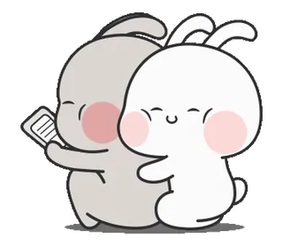 🥰 ac37404f 兔子, 可爱, 卡通, 卡哇伊, 拥抱, 爱, 友谊 telegram sticker