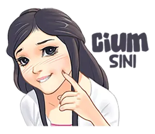 😚 18be2323 Cium SINI bacio, ragazza, carina, indonesiana, affettuoso, romantico whatsapp sticker