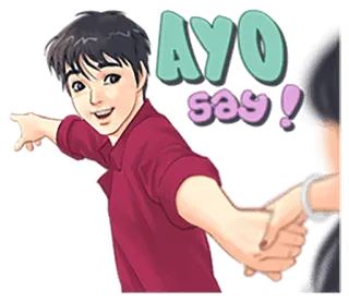 😀 21a19248 AYO say! persona, coppia, amore, romantico, seguimi, ayo whatsapp sticker