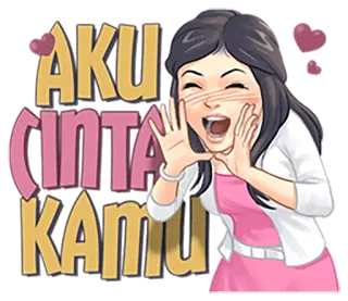😘 52c70ab7 AKU CINTA KAMU Amore, Romantico, Carino, Affetto, Indonesiano, Saluto whatsapp sticker
