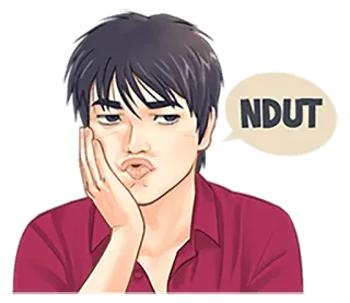 😛 7d830a15 NDUT anime, cartone animato, faccia, persona, espressione whatsapp sticker