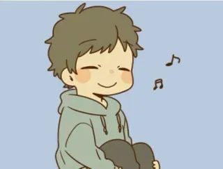 🎵 01b1be8d Kreskówka, Chłopak, Muzyka, Anime, Ilustracja telegram sticker