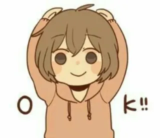 👌 2a4862f4 Ok!! ok, słodkie, dziewczyna, kawaii, urocze telegram sticker