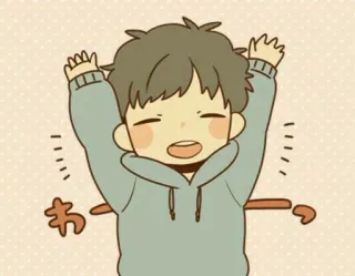 🤗 d32df118 わー Anime, Słodki, Kawaii, Szczęśliwy, Chłopak telegram sticker