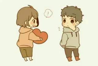 ❤️ d9647191 Kreskówka, Miłość, Serce, Słodkie, Para, Związek, Romans telegram sticker