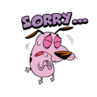 😖 0a4473cf Courage Courage the Cowardly Dog SORRY... cartone animato, cane, scusa, scuse, Leone il cane fifone whatsapp sticker