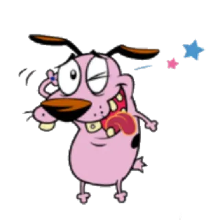 😜 1045819d Courage the Cowardly Dog Cartone animato, Cane, Divertente, Coraggio, Leone il cane fifone, Spaventato, Serie TV whatsapp sticker