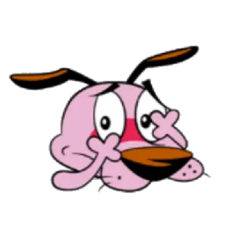 🙈 ce58f6f9 Courage the Cowardly Dog Coraggio, Codardo, Cartone animato, Cane, Spaventato, Leone il cane fifone whatsapp sticker