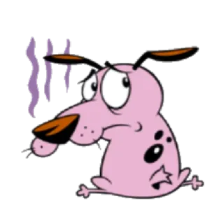 😔 e4c772d4 Courage Courage the Cowardly Dog cane, cartone animato, spaventato, Leone il cane fifone whatsapp sticker