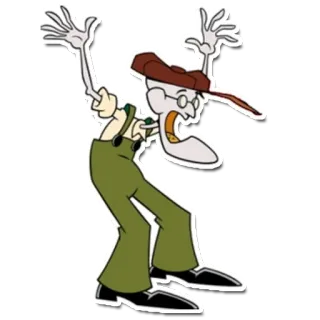 👻 653843a1 Eustace Bagg Courage the Cowardly Dog Desenho animado, Personagem, Eustácio Resmungão, Coragem, o Cão Covarde telegram sticker