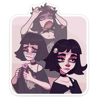 😭 1bcbcfa9 triste, emotivo, cartone animato, anime, ragazza, cuore spezzato telegram sticker