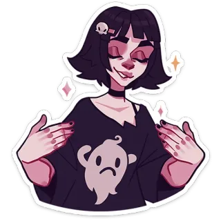 ☺️ 44a31a1f fantasma, ragazza, teschio, emo, cartone animato, carino telegram sticker