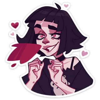 😍 7de91ef3 Anime, Ragazza, Carina, Cuori, Emo telegram sticker