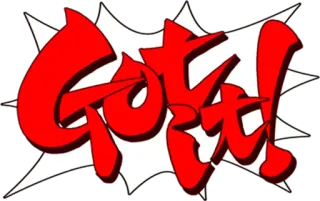 😮 567d9d08 Got it! понял, текст, фраза, фраза, красный, взрыв telegram sticker