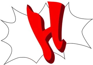 😑 e7d07c37 Hi! приветствие, пузырь речи, привет, красный, восклицание telegram sticker