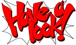 👀 f1ec98ec Have a look! фраза, красный, белый, выражение, взгляд telegram sticker