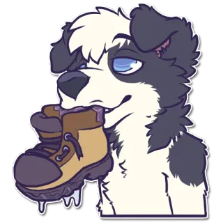 🤤 5c983314 犬, 漫画, 靴, ブーツ, ステッカー, ペット telegram sticker