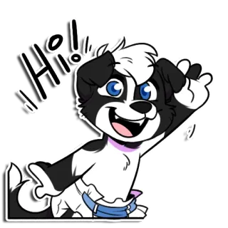 👋 6767cc13 Hi!! 子犬, 犬, 漫画, こんにちは, 可愛い, 挨拶, 動物 telegram sticker