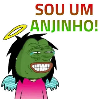 😇 559f6ca8 SOU UM ANJINHO! Meme, Pepe, Malaikat, Lucu, Stiker telegram sticker
