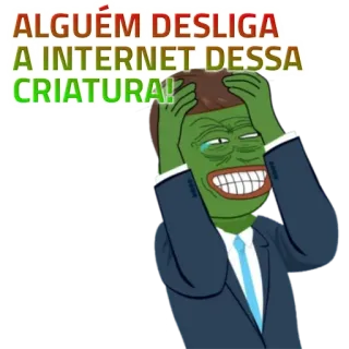 🤨 5bc9e6b6 Pepe the Frog ALGUÉM DESLIGA A INTERNET DESSA CRIATURA! Pepe si Kodok, Internet, Meme, Menangis, Frustrasi, Ekspresi, Matikan internet telegram sticker