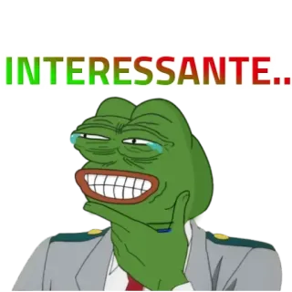 🤔 7fa21b9e Pepe the Frog INTERESSANTE.. pepe, katak, meme, menarik, meme internet, menarik telegram sticker