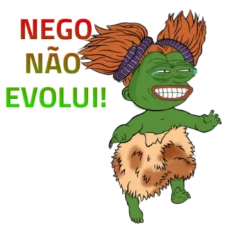 🌝 9625fc99 NEGO NÃO EVOLUI! Pepe, Katak, Meme, Hinaan, Rasialisme telegram sticker