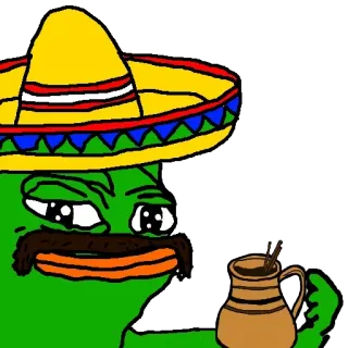 ☕ 6571b5d3 Pepe the Frog Pepe si Katak, Meme, Sombrero, Meksiko, Ofensif, Budaya Internet telegram sticker