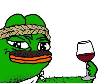 ☕ b151455f pepe the frog, anggur, minum, meme, budaya internet telegram sticker