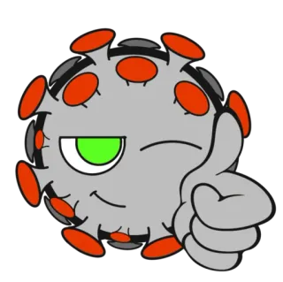 👍 fa5522a7 covid, коронавирус, вирус, медицинский, здоровье, пандемия, большой палец вверх, подмигивание telegram sticker